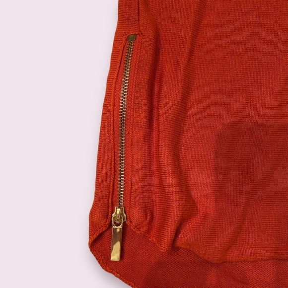 Joan Vass | Women’s | Burnt Orange Sweater with Side Zippers | Size: Large - Picture 4 of 5